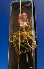 Fashioncraft Choice rosa gambo lungo cristallo trasparente e argento con confezione regalo