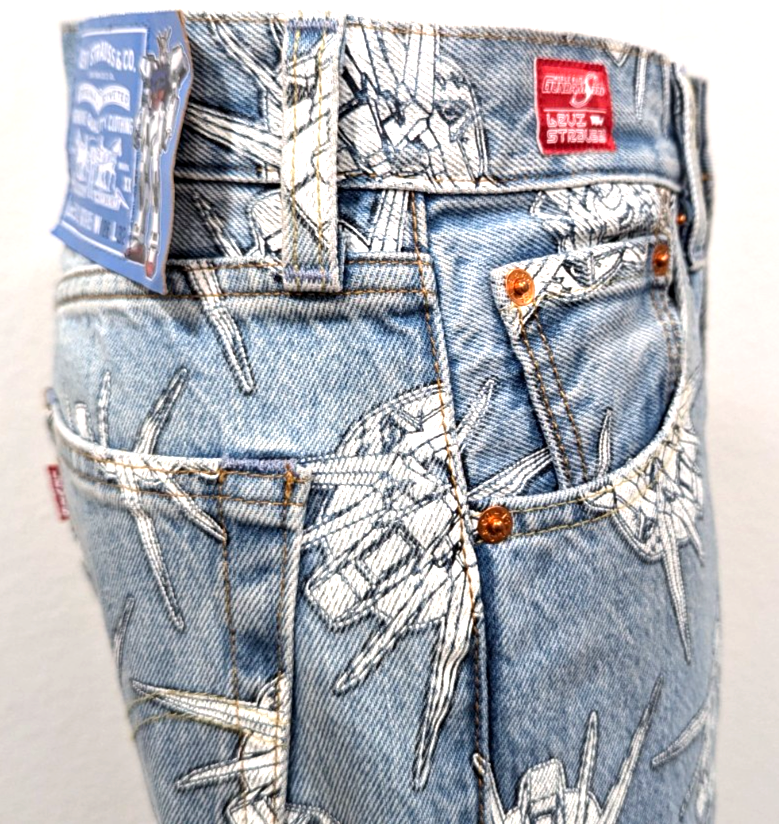 LEVI'S X Gundam Seed 501 93' Jeans Size W26 L32 Blue 