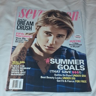 Seventeen Magazine Vol. 74 No. 7 June/July 2015 Free Poster Justin Bieber Cover