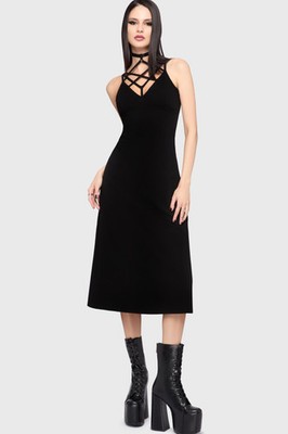 Killstar Chapel Blessing Strap Midi Dress Womens Goth Alternative