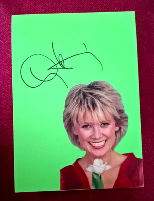 Original autograph by Gitte Haenning, with colour magazine image (on cardboard), DIN A4