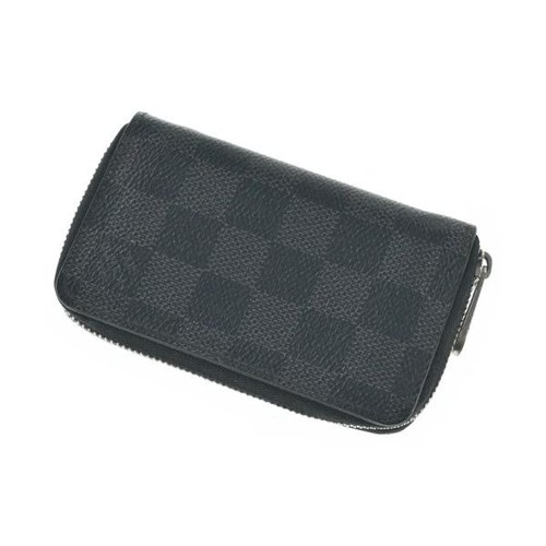 Louis Vuitton Wallet Black Damiere-Gris Used Vintage From Japan