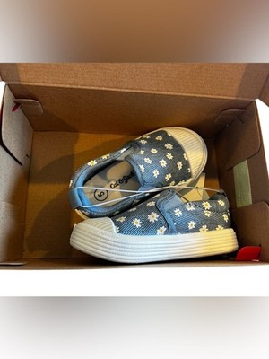 Cat & Jack Blue Daisy Slip-On Sneakers for Toddler Size 5