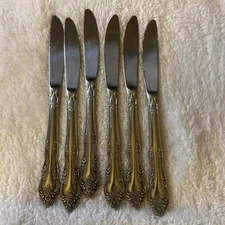 Rogers Stainless Flatware Dream Rose Dinner Knives Knife Butter 8 5/8” X6 Korea