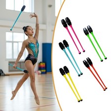 2x Gymnastics Sticks 36cm Length Twirling Rubber Connectable Rhytmic