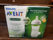 Philips Avent Glass Baby Bottles 8oz Natural Response Nipple 2 Pack New