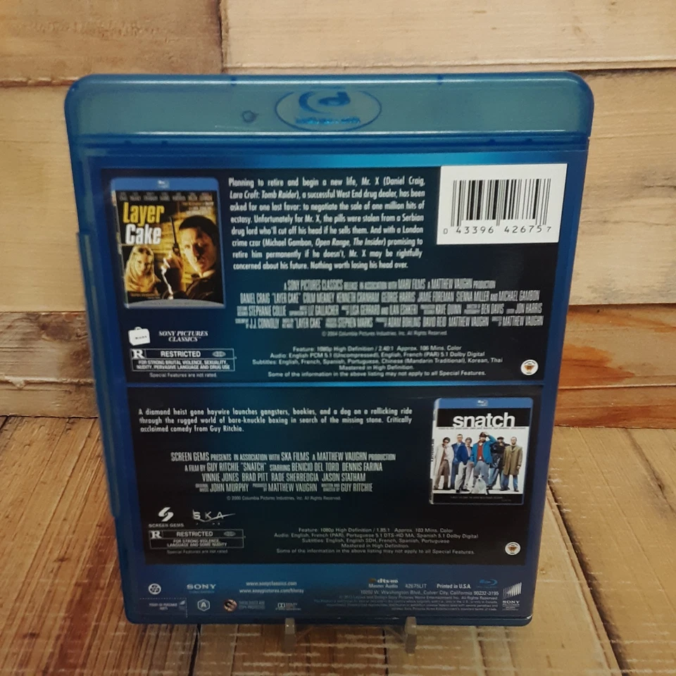 Layer Cake / Snatch Blu-ray Used Double Feature Daniel Craig Brad Pitt  RARE OOP - Image 2 of 4