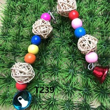 Rope Wooden Chain Parrot Bite Toy Parakeets Cockatiels Toys Parrot Bird Toy 2pcs