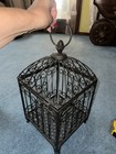 Wrought Iron Metal Lidded Cloche Plant Holder Garden Art Decor Or Bird Cage — photo 6