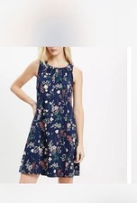 Navy blue floral Loft dress Large Petite