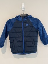 Nike Puffer Jacket with Hood Kids Blue 6, 5-6 Years Gently Used Two Tone Soft