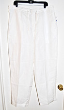 NWT Cubavera Men's Big & Tall Bright White Linen Blend Pants sz 1X 30" Inseam
