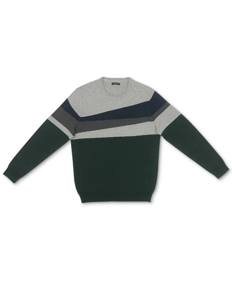 Suéter Pullover Cuello Redondo Bloque Color Verde ALFANI Para Hombres XL Foto 3 de 3