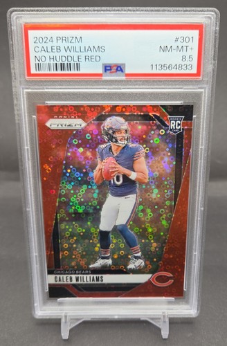 2024 Panini Prizm Caleb Williams Rookie #301 No Huddle Red /75 RC Bears PSA 8.5