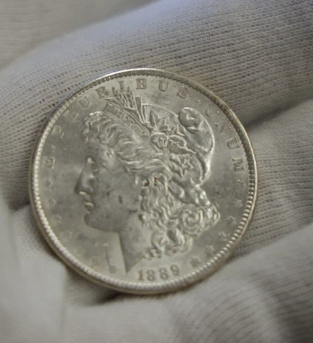 1889 US Morgan Silver Dollar $1 Nice AU.