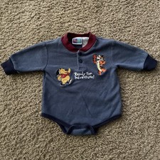 Vintage Disney Winnie The Pooh Bodysuit One Piece 3-6M Tigger 90's Embroidered