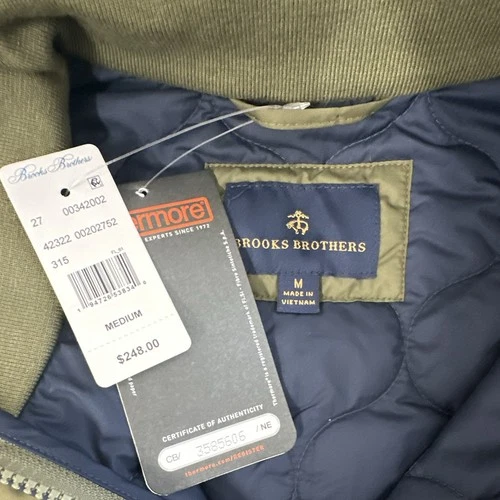 NWT Brooks Brothers Thermore Insulated Onion Quilted Jacket Medium Green NWT image 8