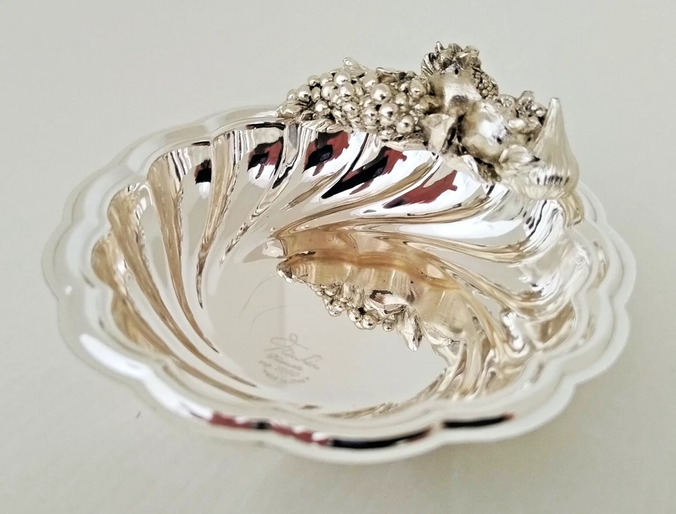 Posacenere Piccolo in Argento 1000 Placcato Silver Plated Made in Italy Buono - Immagine 3 di 4