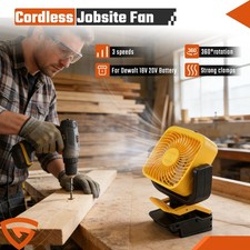 Cordless Jobsite Fan For DeWalt 18V 20V Li-ion Battery Portable Outdoor Camping