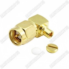 10x SMA Male Plug Right Angle Solder Semi-Rigid RG405 0.086" Cable RF Connector