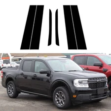 6PCS For Ford Maverick 2022-2023 Door Trim Black Pillar Posts Cover Decorations