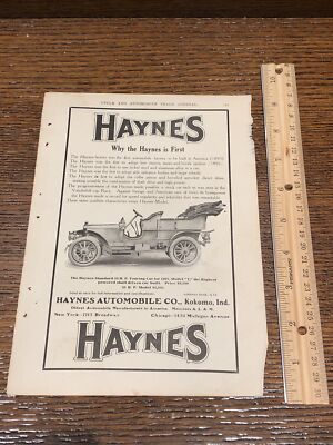 Haynes Automobile Co Antique Print Ad Kokomo IN  Car Truck Sign Picture Ad Art