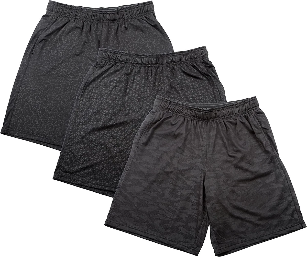 90 Degree By Reflex Mens Basketball Shorts with Drawstring 3 Pack