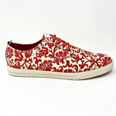 Clae Ellington Textile Fire Cream Canvas Mens Size 10 Premium Casual Sneakers