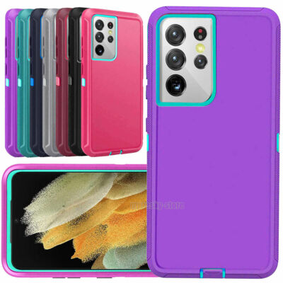 For Samsung Galaxy S21 Ultra 5G Heavy Duty Case Rugged Rubber Hard Phone  Cover