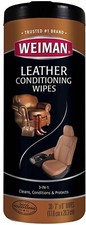Weiman Leather Cleaner Conditioner Wipes With UV Protection - 30 Counts
