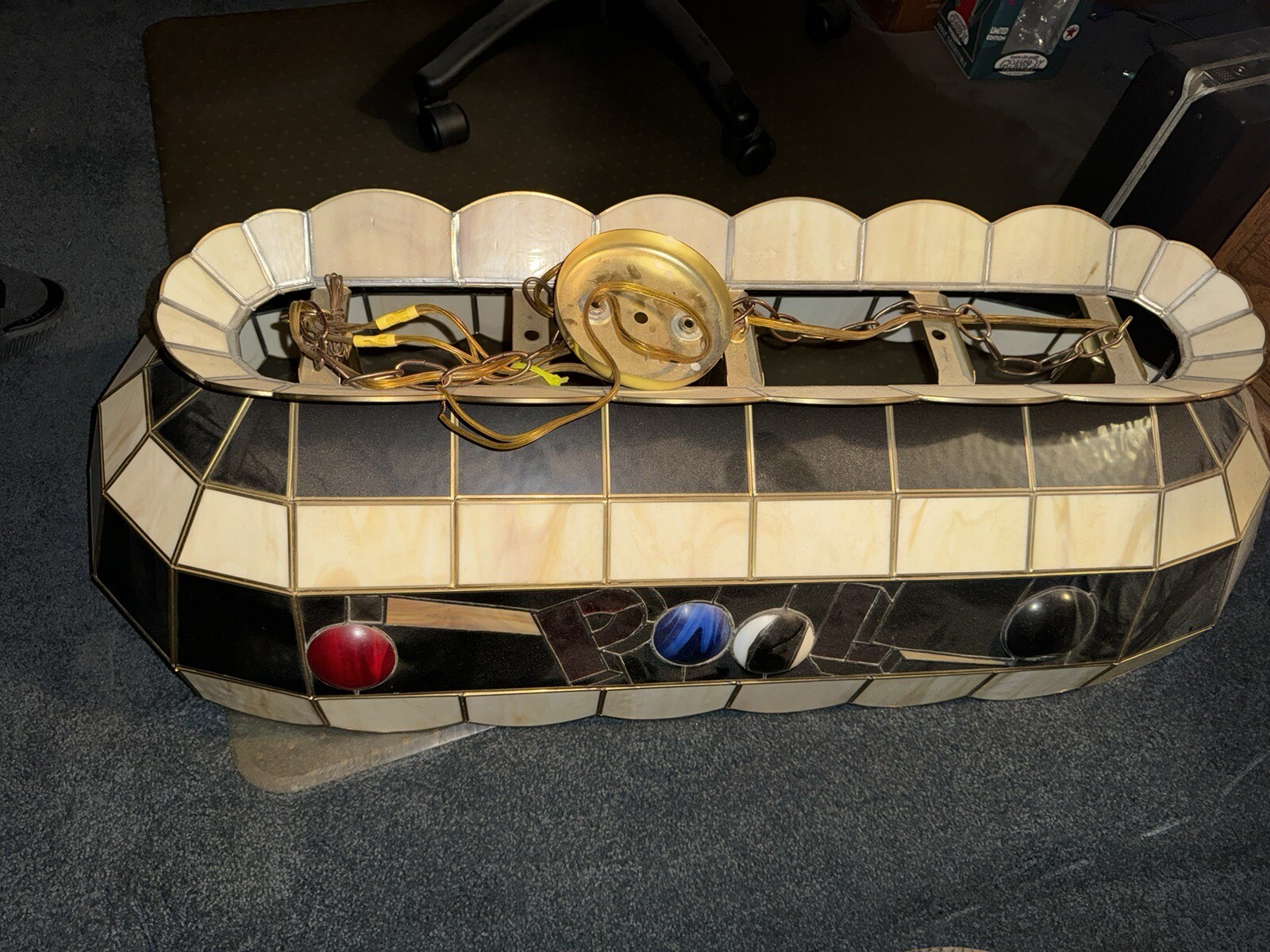 vintage stained glass pool table light eBay