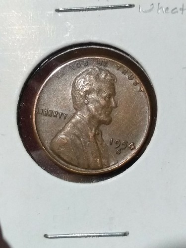 1954 S Lincoln Wheat Cent Error Die Chip Reverse right wheat Ear EF 009 - Picture 3 of 6