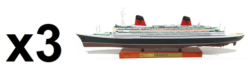 Set of 3 transatlantisches Boots Le France 1:1250 Schiff ship Editions Atlas - Bild 1 von 7