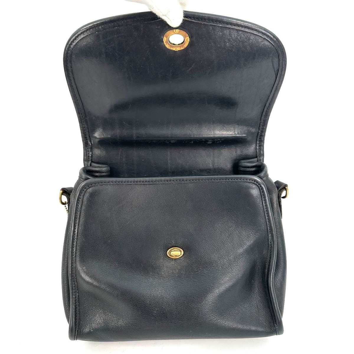 Vintage COACH 9977 MANOR Black Top Handle SATCHEL BAG Turn Lock