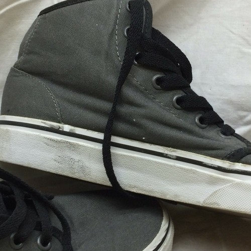 Vans Zapatillas de Skate Fuera de Pared Top Alto Unisex Hombres 5.5 Mujeres 7 Grises - Imagen 11 de 12