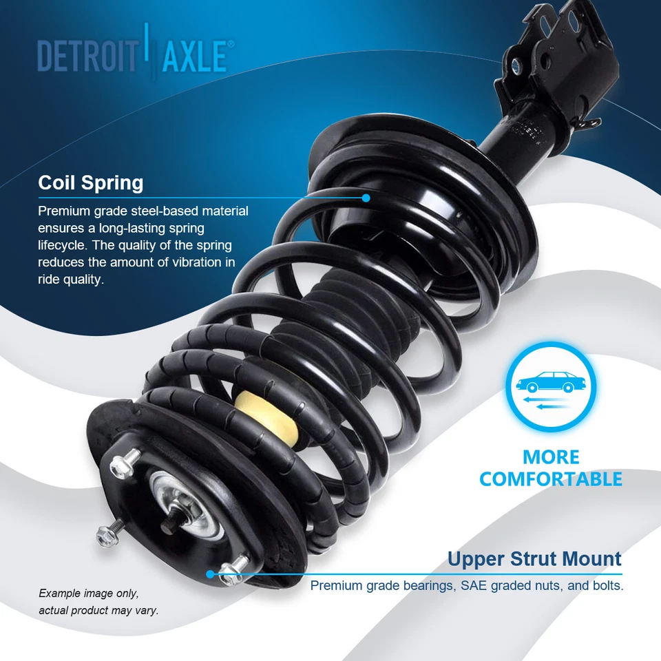Front Struts w/ Coil Spring for 1989-1995 Dodge Caravan Chrysler Town & Country - Image 3 of 4