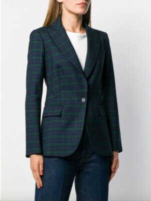 PAROSH Tartan Blazer grün Wolle neu mit Etikett