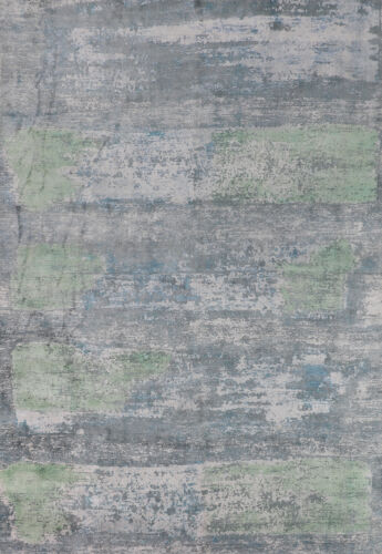 Tapis abstrait moderne noué à la main 9 x 12 pieds tapis laine de salon contemporain - Photo 1 sur 18