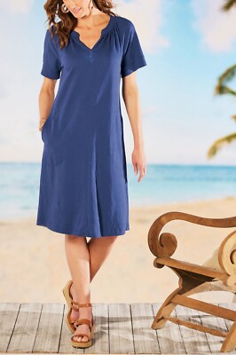 Blaues Midikleid mit weicher Umrandung und Hadlee Größe 14/16 UVP 75 £
