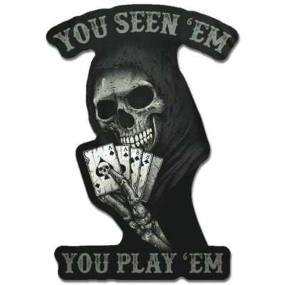 Dead Man's Hand Decal Vinyl Die Cut Decal UV Coat Outdoor Patriot Sticker