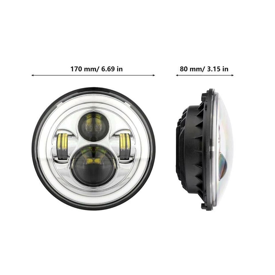 7" LED Headlight +4.5" Fog Passing Lights For Harley Electra Glide Ultra Classic - Image 4 of 4