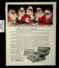 1970 Royal Typewriter Santa Claus Vintage Print Ad 19666 thumbnail