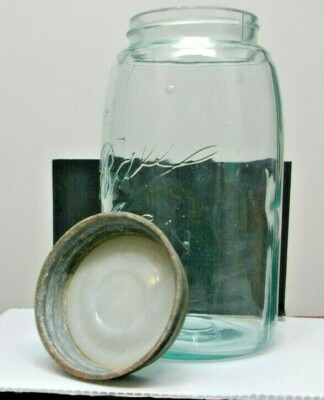 Ball Zinc top Canning Jar 1896-1910 with glass insert | eBay