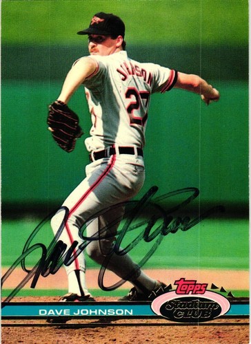 Dave Johnson #117 Signed 1991 Topps MLB Baseball Card AUTO Orioles
