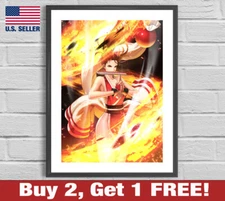 SNK King of Fighters Fatal Fury Mai Shiranui Fire 18" x 24" Poster Print