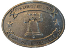 Vintage 1776-1976 Bicentennial Liberty Bell "Ring for Independence" Belt Buckle
