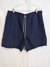 Polo Ralph Lauren Swimwear Mens Traveler Classic Swim Trunks Navy Blue XLT Red