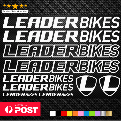 LEADER BIKES - KIT Vinyl Decals Stickers Sheet Bike Frame Cycle Cycling ...