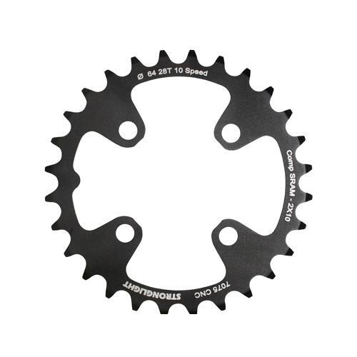 Plateau VTT double 28 dents 64mm noir transmission 2x10 vitesses compatible XO Shimano