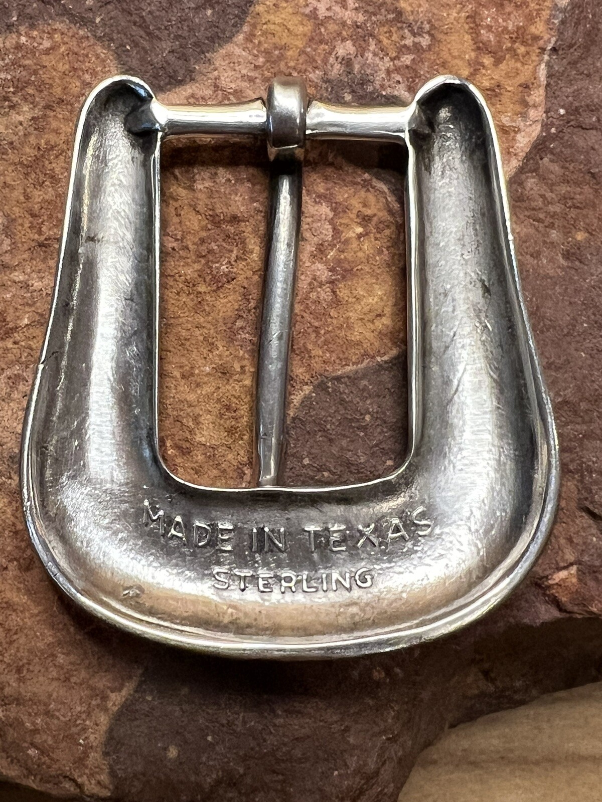 Sterling Silver Small Belt Buckle Marked Made In Texas Sterling Fits 5/